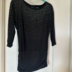 White House Black Market Black Rhinestone Top